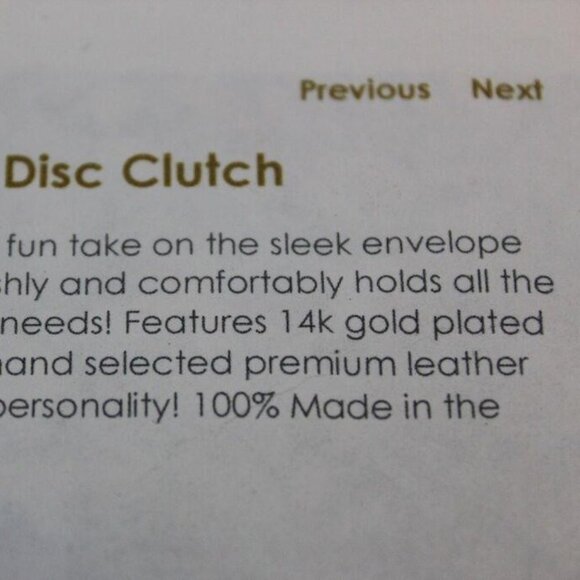 Moss Mills Espresso Leather Envelope Studded Clutch 14k gold plated hardware - Picture 7 of 8